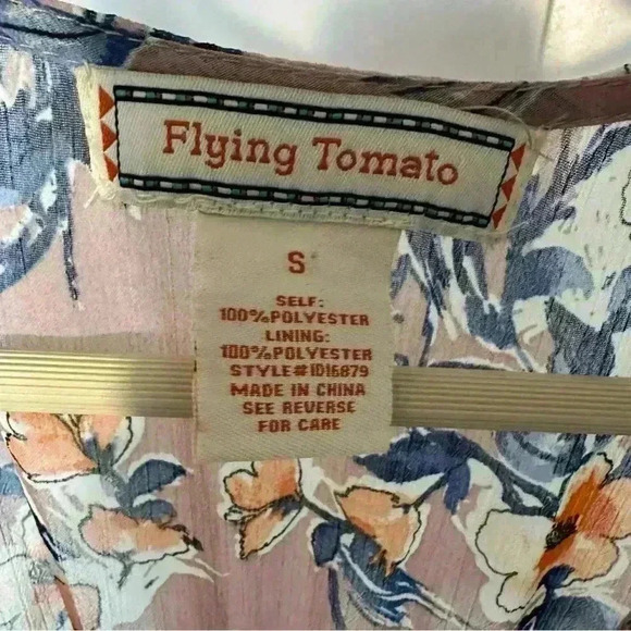 Flying Tomato 🍅 purple floral maxi dress cinched waist V-neck Small flutter - Picture 3 of 10